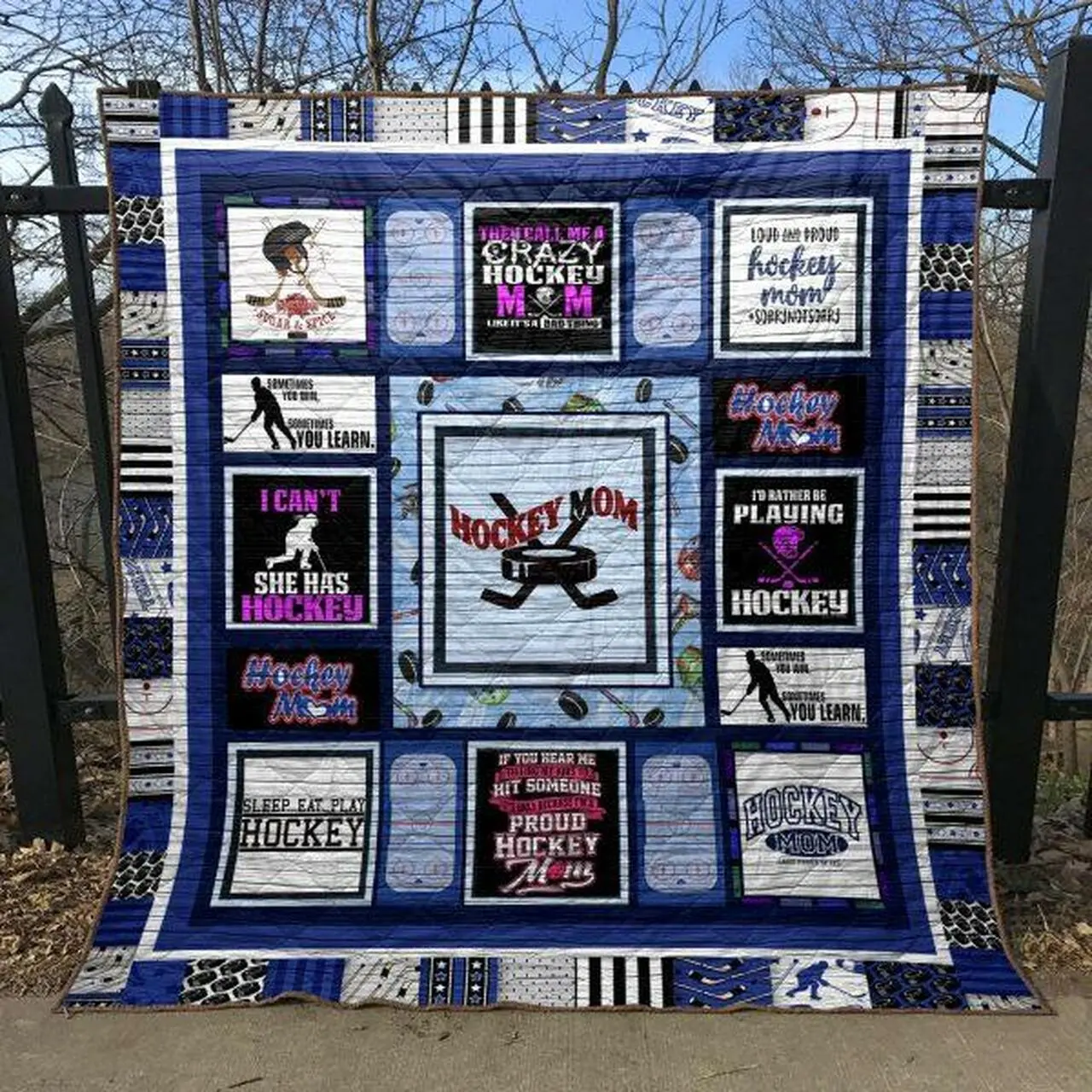Hockey Mom Quilt Blanket Vd14 Quilt and Home Decor