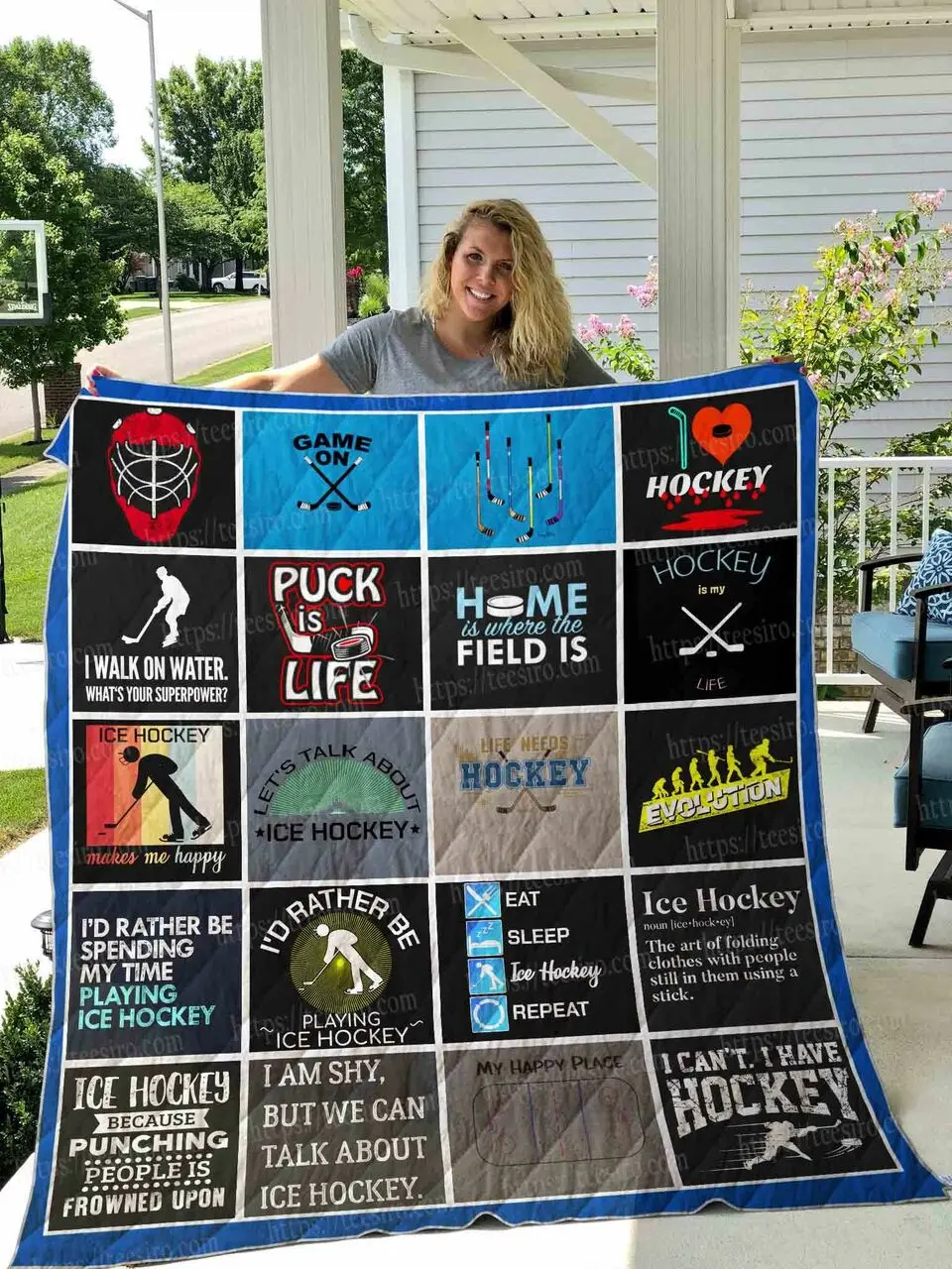 Hockey Quilt Blanket Dhc1501430Vt and Home Decor