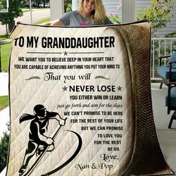 Hockey-To Our Granddaughter We Want You To Believe Deep In Your Heart Quilt Buckcherry Album Covers Quilt Blanket and Home Decor