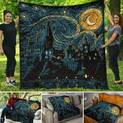 Hogwarts Starry Night Quilt Blanket  Hothot 270220 and Home Decor