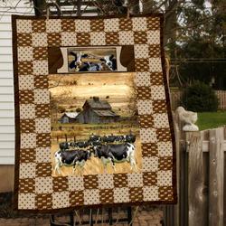 Holstein Cow Ranch Lapq With Pocket  Quilt and Home Decor