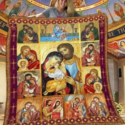 Holy Family Prayer Quilt Blanket Dhc1401810Vt and Home Decor