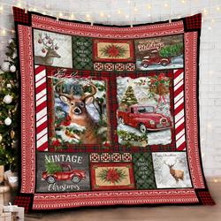 Home For The Holidays Quilt Blanket and Home Decor