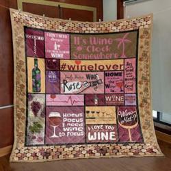 Home Is Where The Wine Is Quilt Blanket Aa22  Quilt and Home Decor
