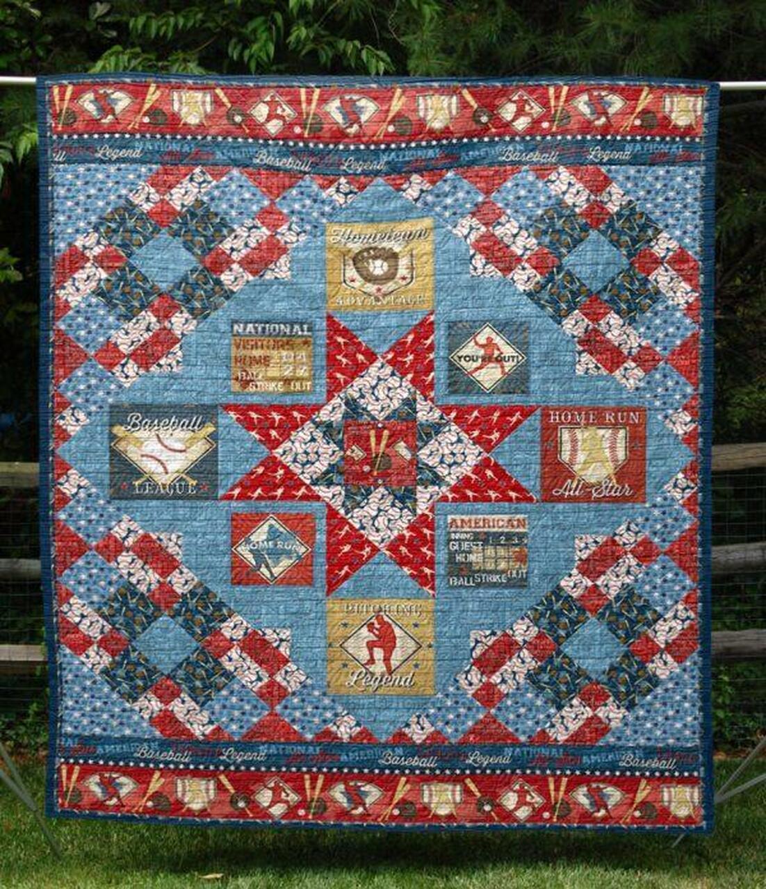 Home Run Quilt Blanket Qq26 Quilt and Home Decor