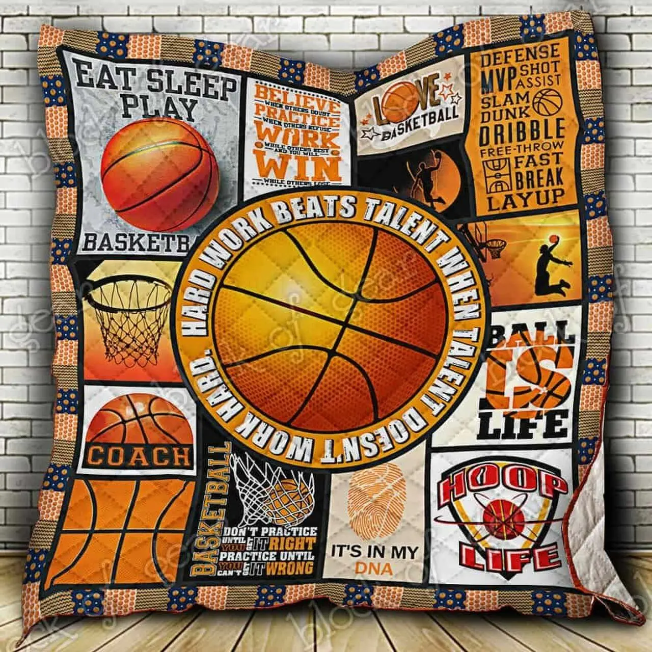 Hoop Life Basketball Cl18100349Mdq Quilt Blanket and Home Decor