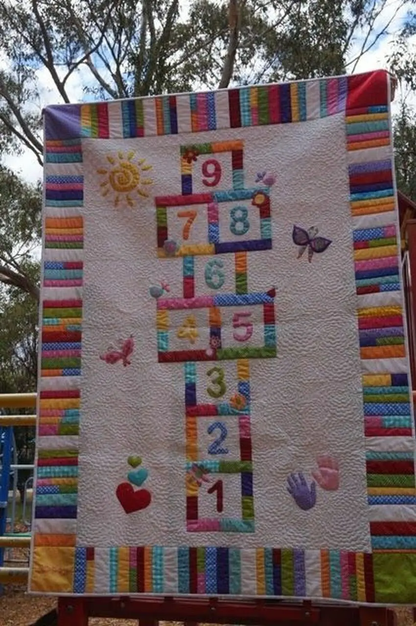 Hopscotch Clm210622 Quilt Blanket and Home Decor