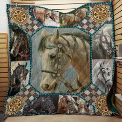 Horse Beautiful White Horse Quilt Blanket Dhc03011431Dd and Home Decor