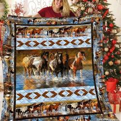 Horse Beautifull Quilt Blanket Dhc150120567Td and Home Decor