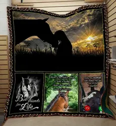 Horse Best Friend For Life Quilt Blanket Dhc04011921Dd and Home Decor