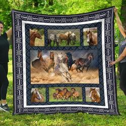 Horse Black Premium Quilt Blanket  Quilt and Home Decor