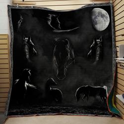 Horse Black Quilt and Home Decor