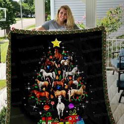 Horse Christmas Quilt Blanket Dhc1501411Vt and Home Decor