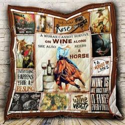 Horse Cl2100243Mdq Quilt Blanket and Home Decor