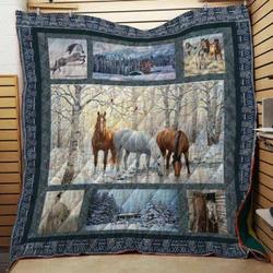 Horse Cla1610266Q Quilt Blanket and Home Decor