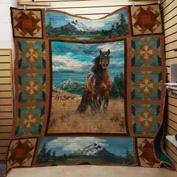 Horse Cla1610280Q Quilt Blanket and Home Decor