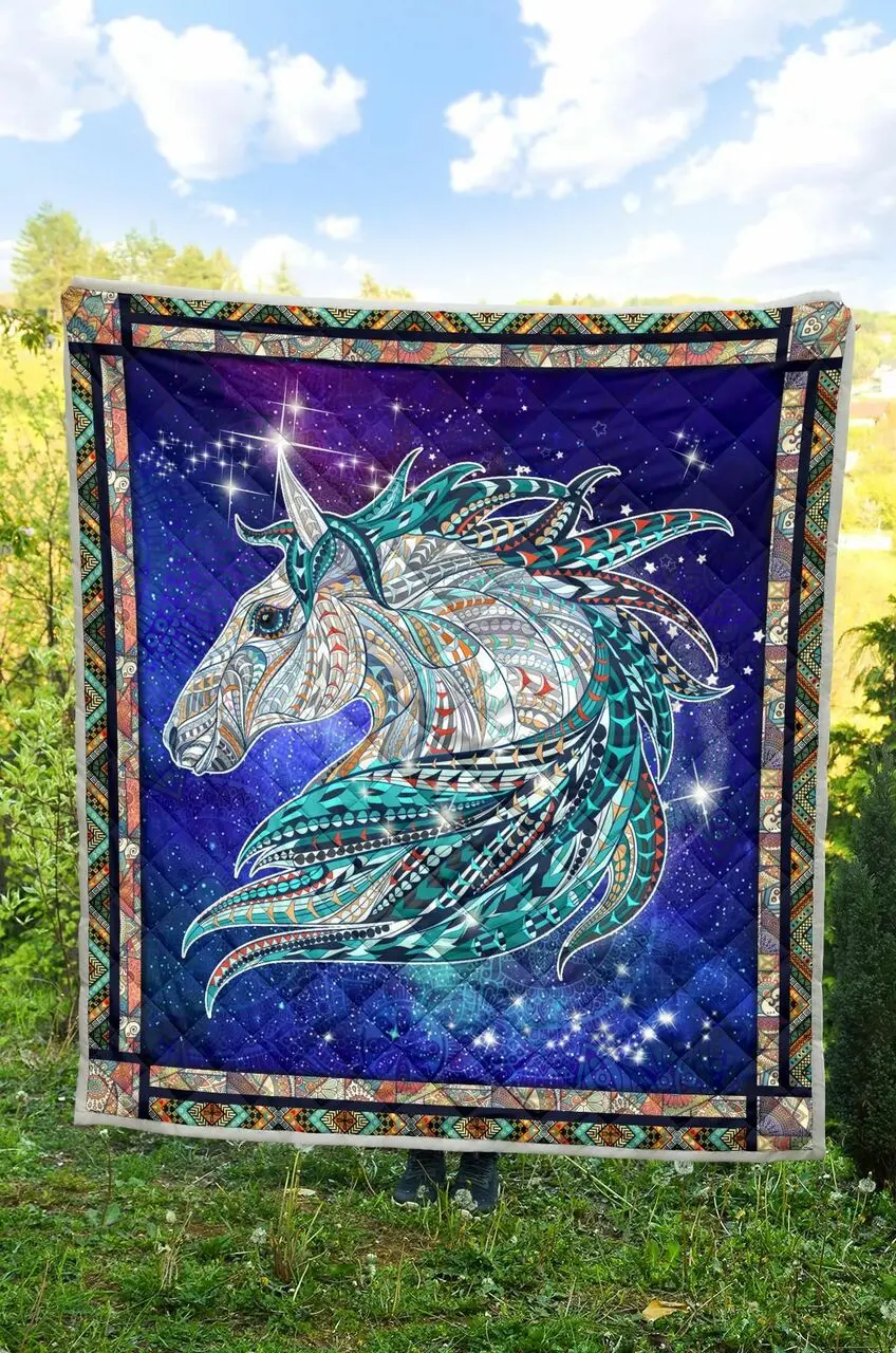 Horse Quilt Blanket Dhc020120203Td and Home Decor