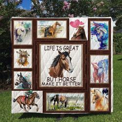 Horse Quilt Blanket Dhc170120792Td and Home Decor