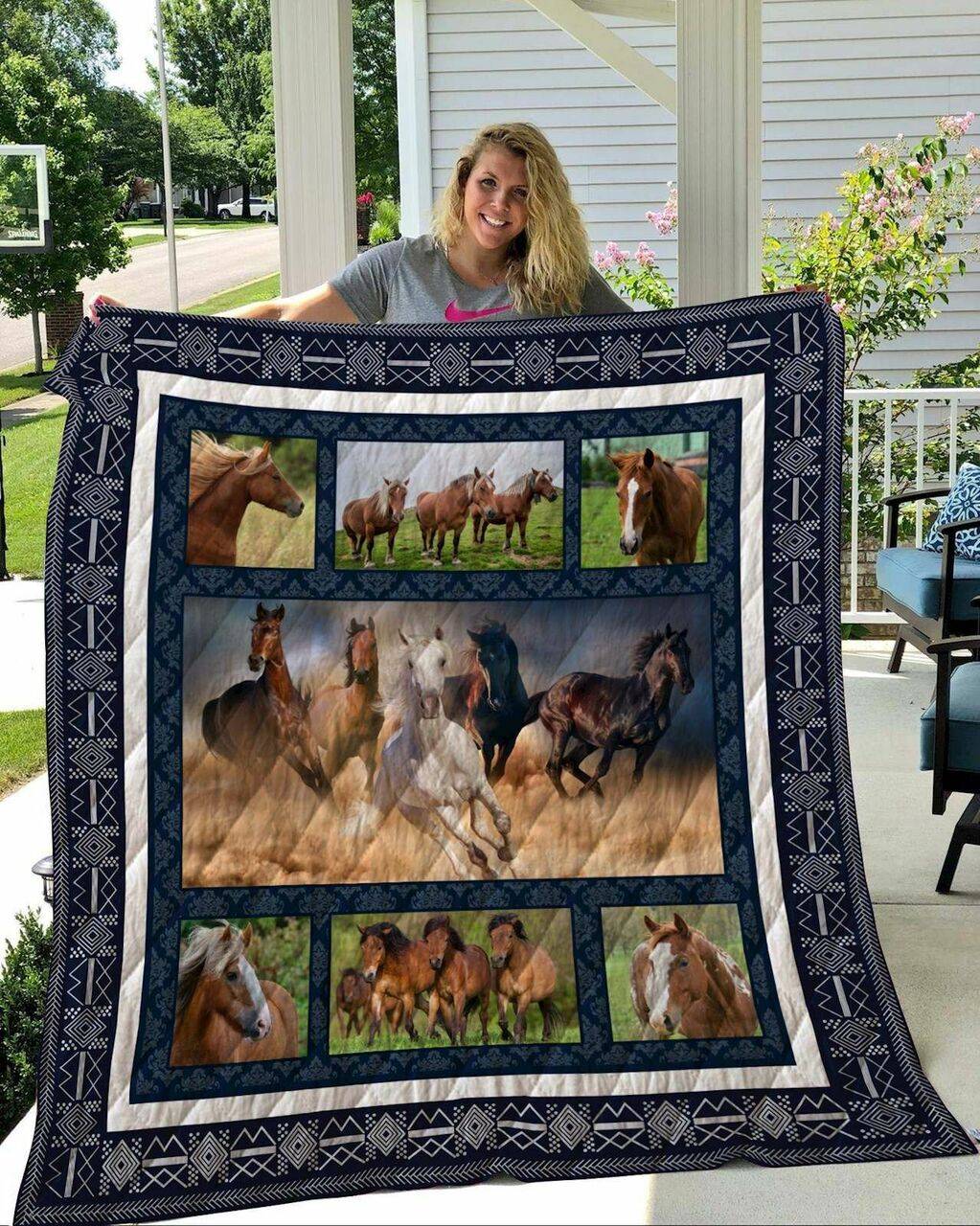 Horse Quilt Blanket Dhc2911146Vt and Home Decor