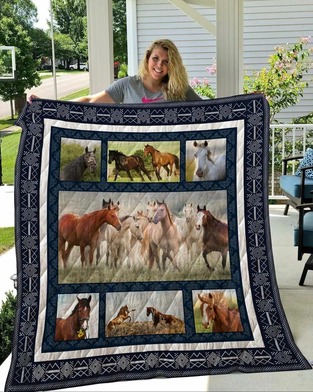 Horse Quilt Blanket Dhc2911150Vt and Home Decor