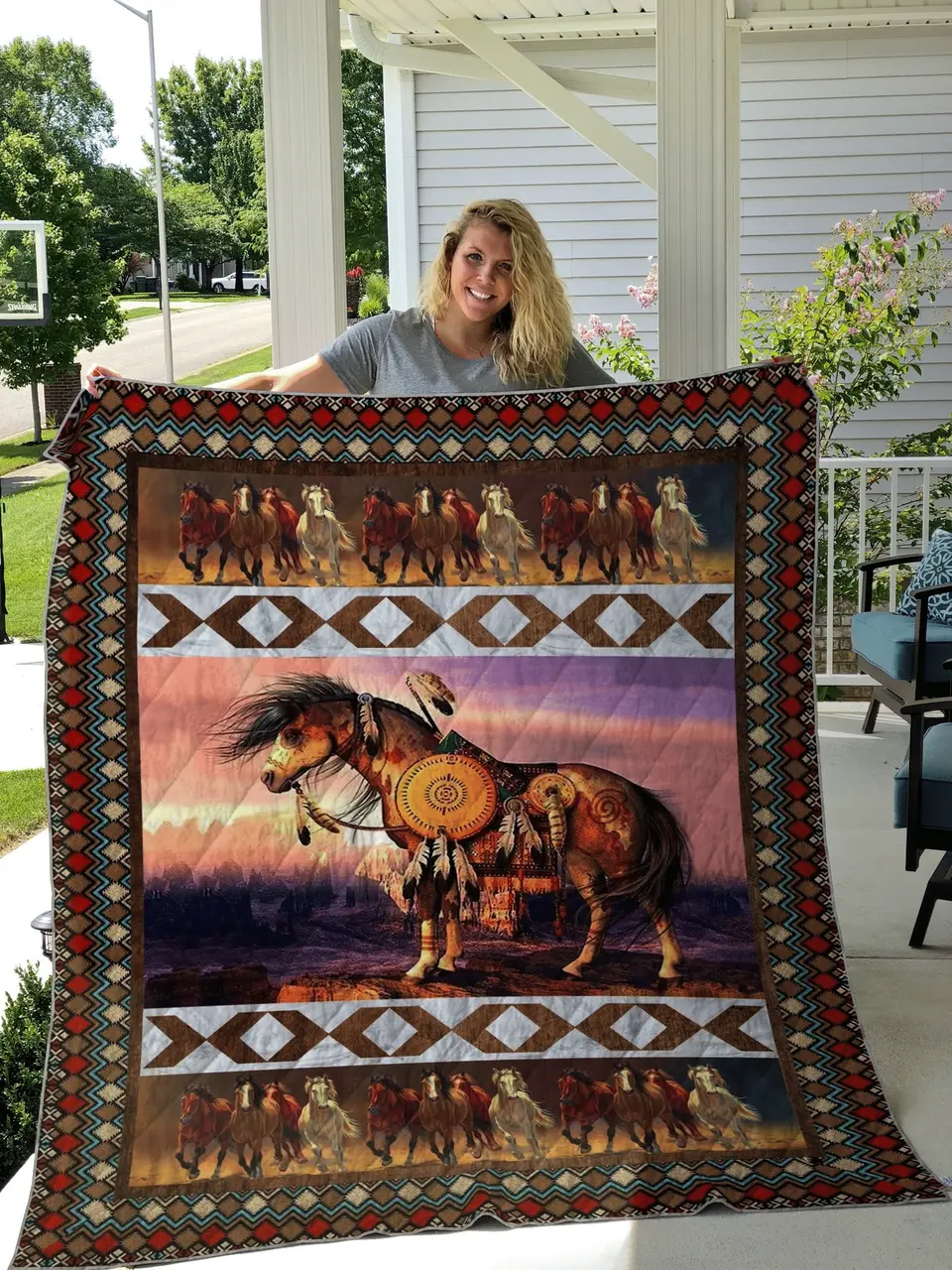 Horse - Quilt Native America and Home Decor