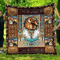 Horse - Quilt Native American Id1-L and Home Decor
