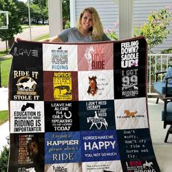 Horse Ride It Like You Stole It Quilt Blanket Dhc04011448Dd and Home Decor