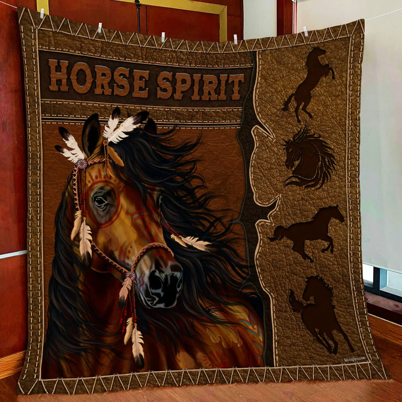 Horse Spirit Quilt Blanket and Home Decor