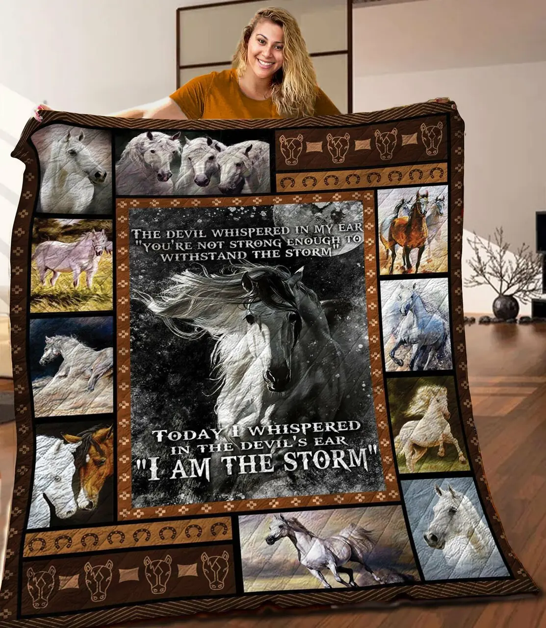 Horse Stome Quilt Blanket C9B010605Na and Home Decor