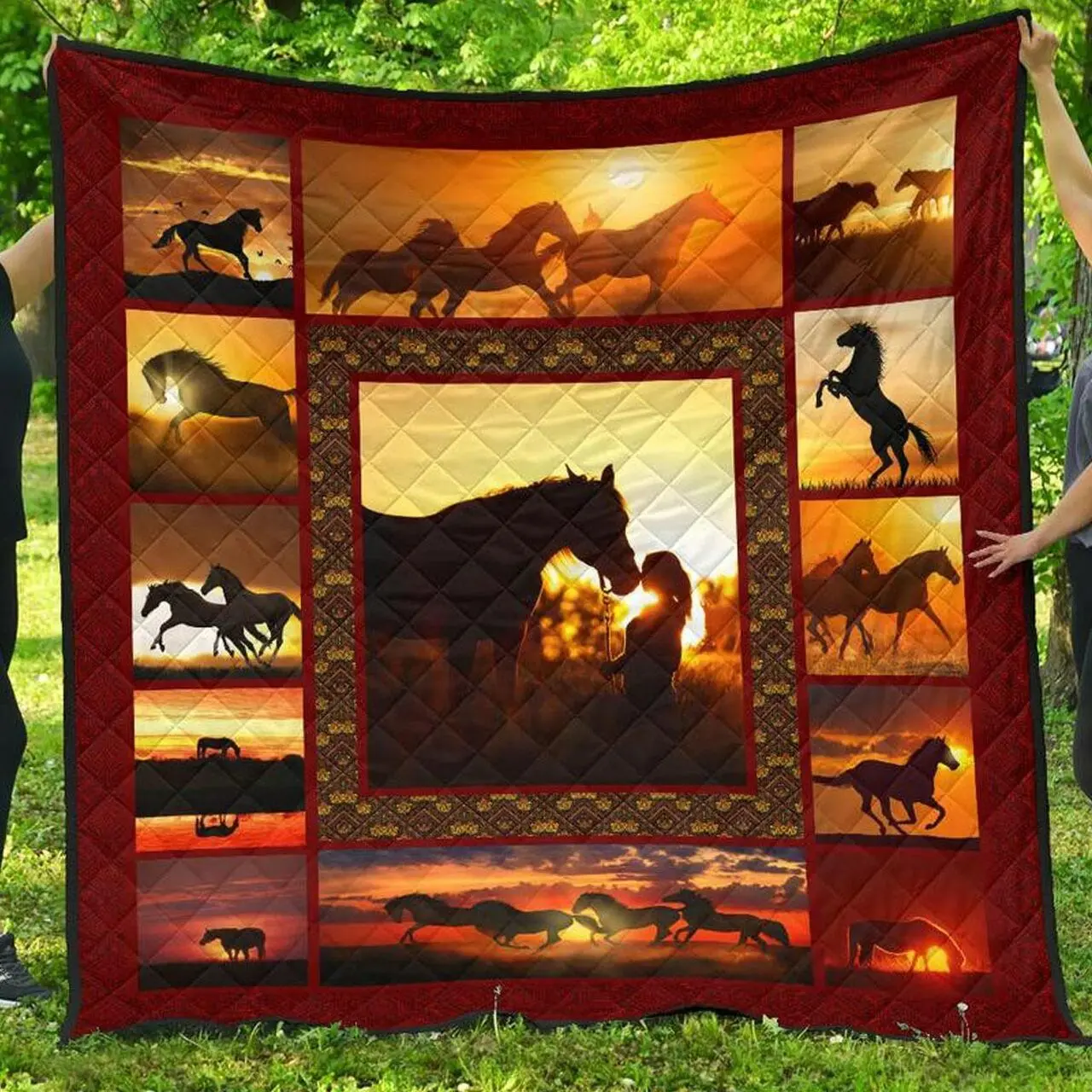 Horse Sunset Quilt and Home Decor