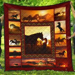 Horse Sunset Quilt and Home Decor