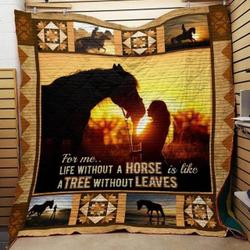Horse Tree Without Leaves Quilt Blanket Dhc04011987Dd and Home Decor