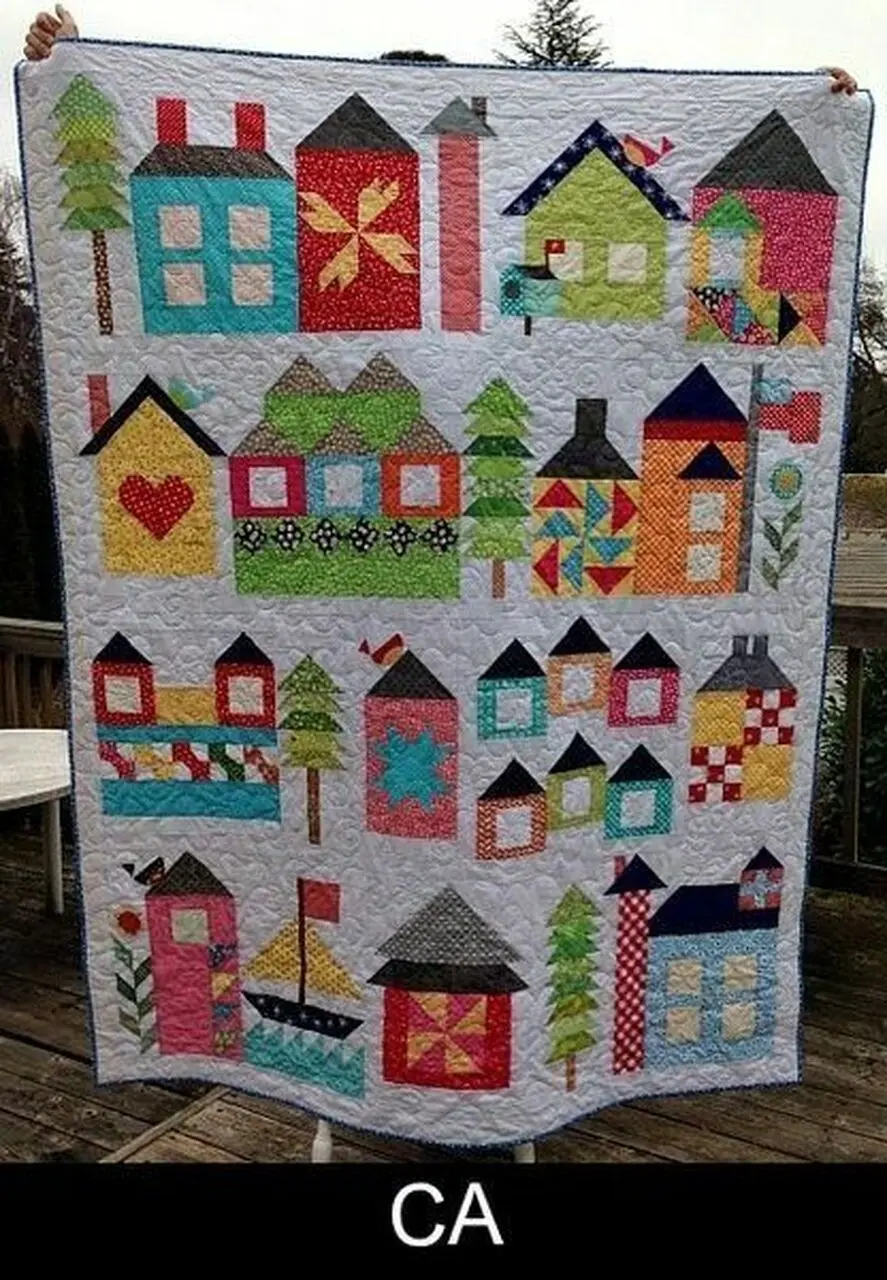 Houses Cla1110356Q Quilt Blanket and Home Decor
