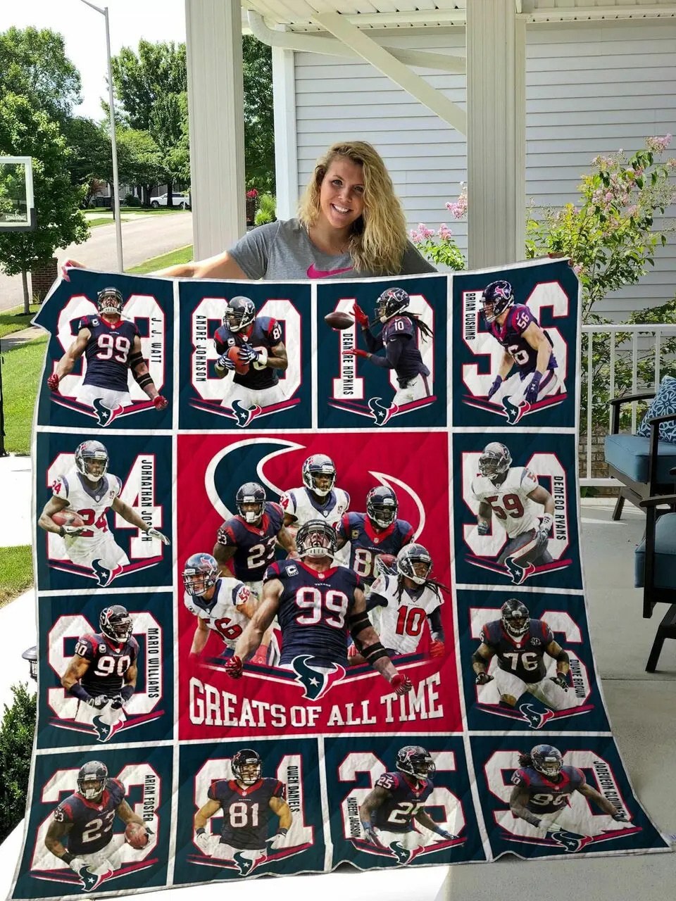 Houston Texans All Season Plus Size Quilt Blanket and Home Decor