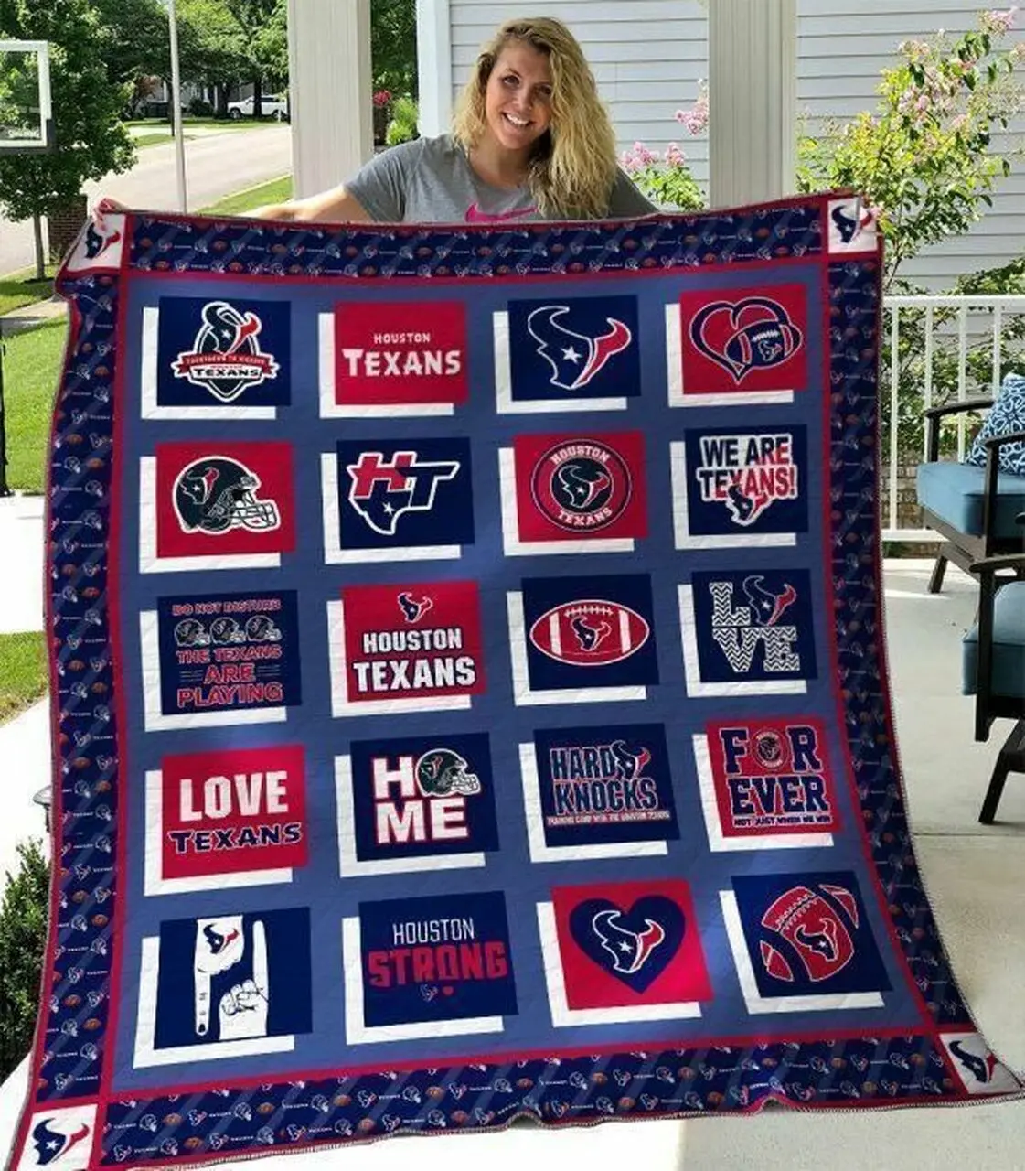 Houston Texans Quilt Blanket 02 and Home Decor
