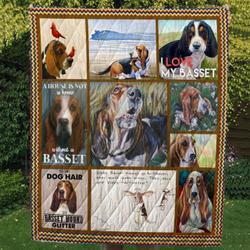 Hp Basset Hound Playful Quilt Blanket Dhc09122289Dd and Home Decor