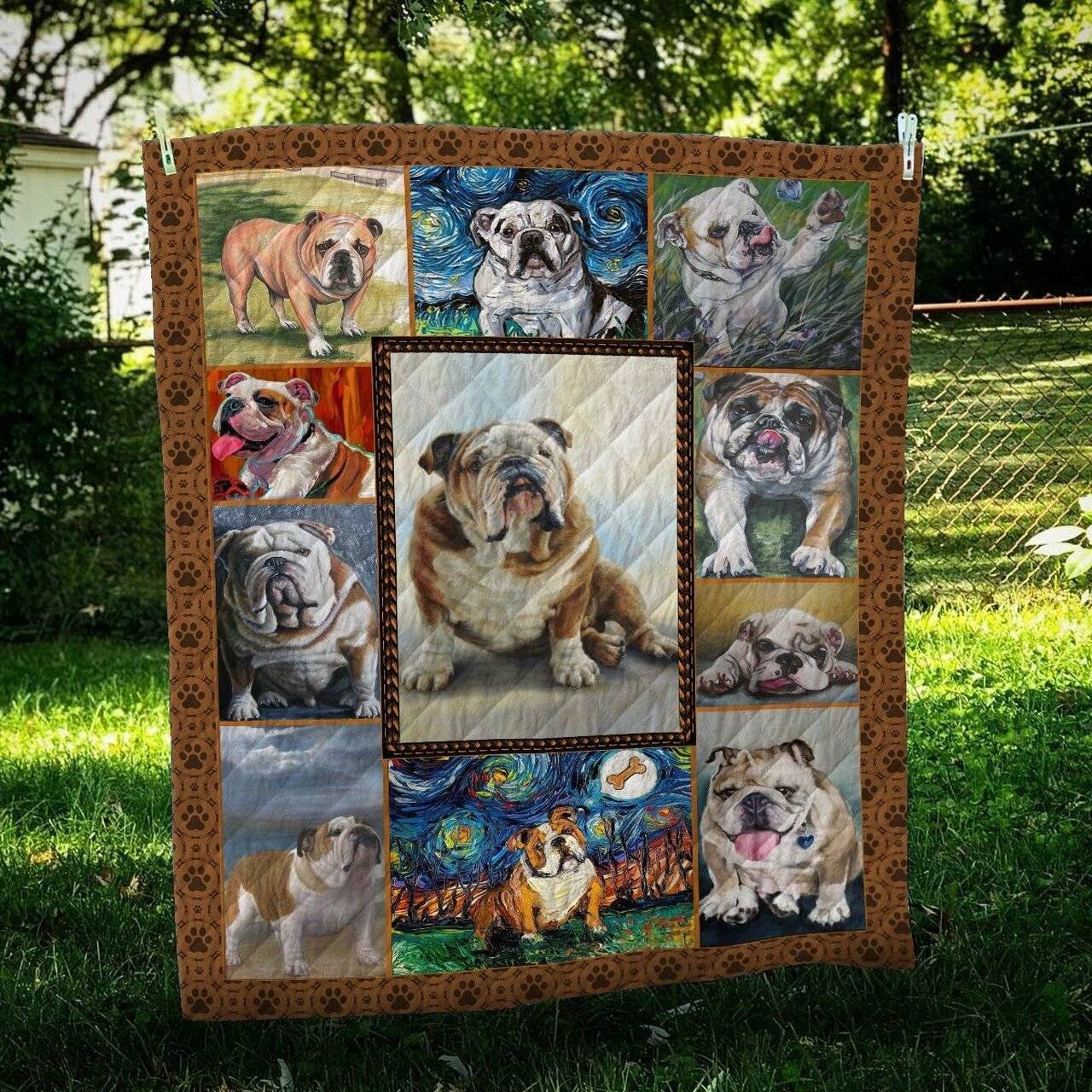 Hq Bulldog Quilt Blanket Dhc09122239Dd and Home Decor