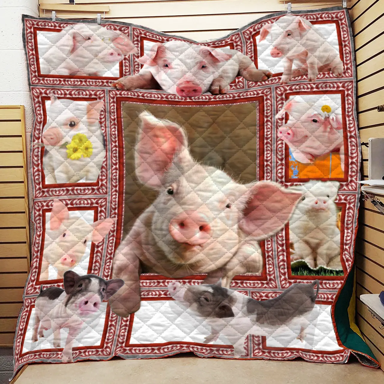 Huge Pig Lover Quilt and Home Decor