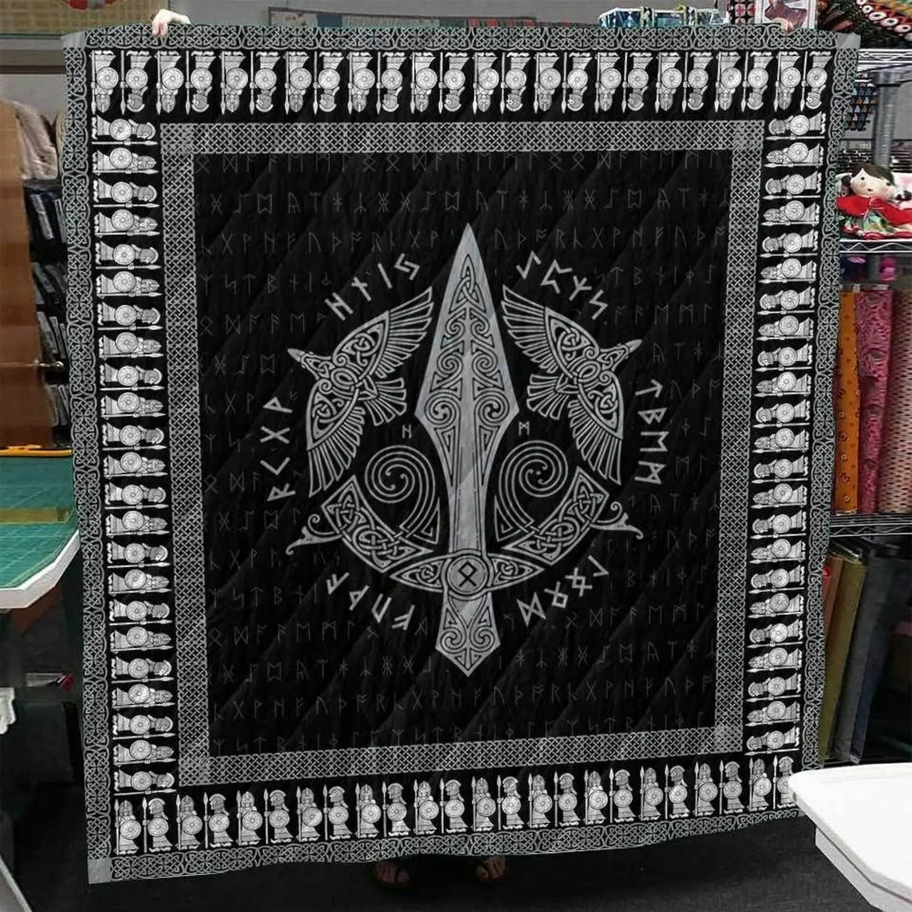 Huginn And Muninn Viking Raven Cl2100249Mdq Quilt Blanket and Home Decor