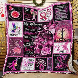 Hummingbird Breast Cancer Cl22100265Mdq Quilt Blanket and Home Decor