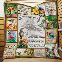 Hummingbird - I Never Left You Quilt Blanket and Home Decor