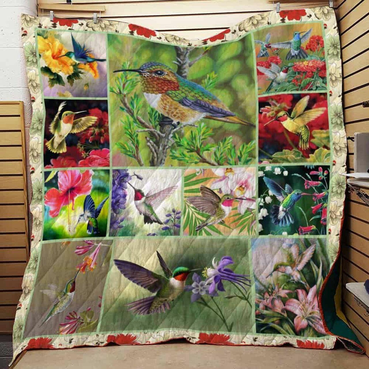 Hummingbird Paper Heart Quilt Blanket Dhc03011462Dd and Home Decor