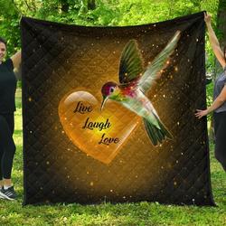 Hummingbird Quilt Blanket and Home Decor