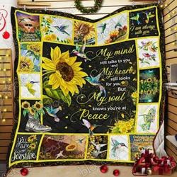Hummingbirds And Sunflower Cl14100260Mdq Quilt Blanket and Home Decor