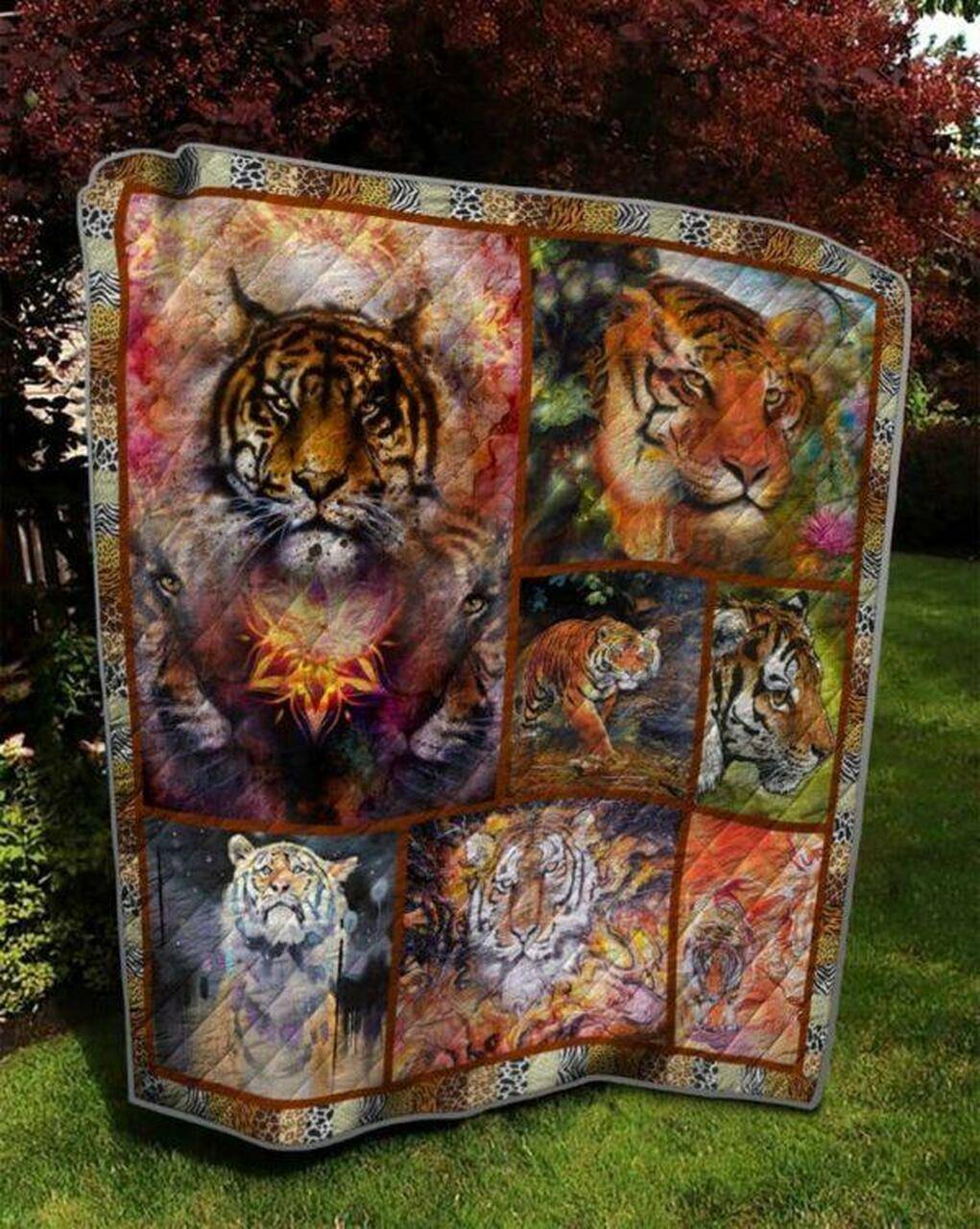 Hunt Tiger Quilt Blanket Quilt and Home Decor