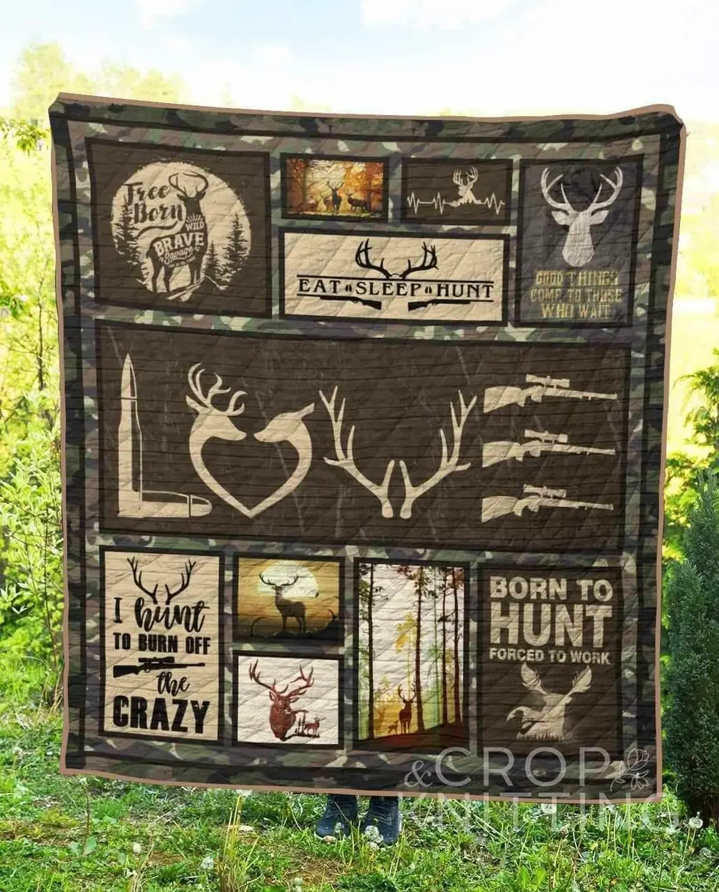Hunting 9 Blanket Th1307 Quilt and Home Decor