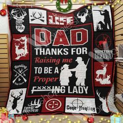 Hunting Dad Cl14100261Mdq Quilt Blanket and Home Decor