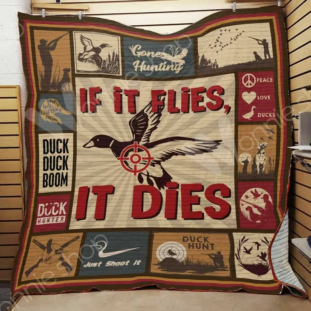 Hunting Duck Quilt Blanket Dhc1102433Td and Home Decor
