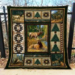Hunting Quilt Blanket Ver 61  Quilt and Home Decor