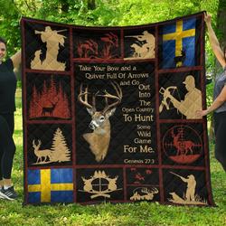 Hunting Sweden Quilt Blanket Dhc170120682Td and Home Decor